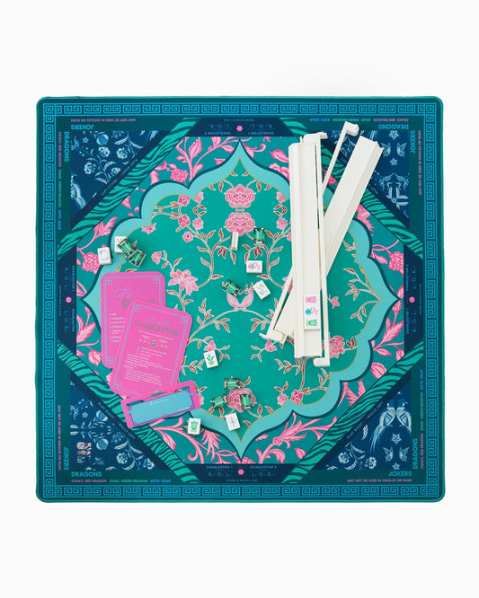 Teal Dynasty Mahjong Mat – 33×33 Inch Mahjong Game Mat