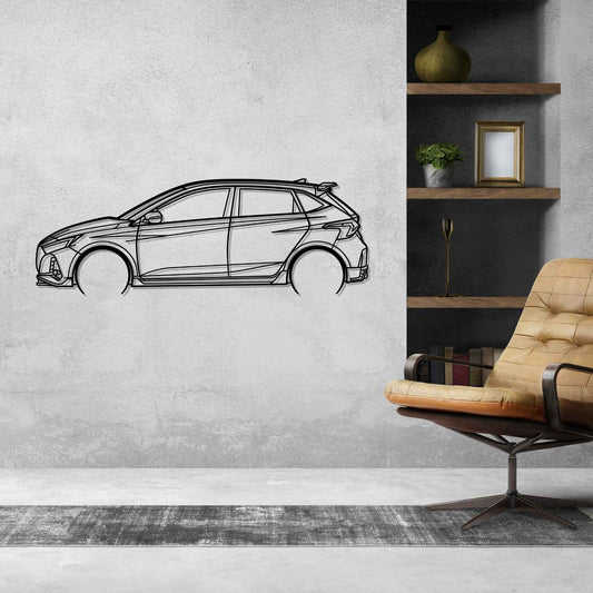 Hyundai i20 N 2022 Metal Wall Art Car Silhouette | Personalized Car Gift For Men - PixelGears