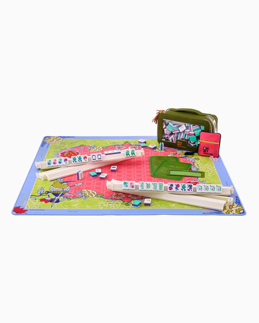 Peacock Picnic Mahjong Mat – 33×33 Inch Mahjong Game Mat