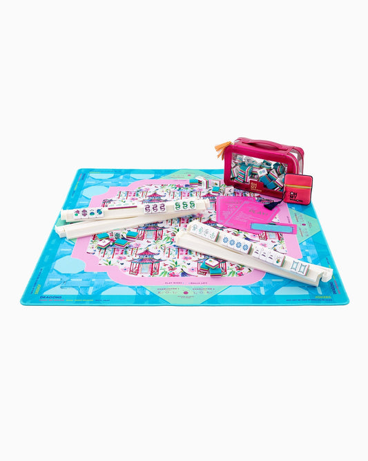 Pagoda Promenade Mahjong Mat – 33×33 Inch Mahjong Game Mat