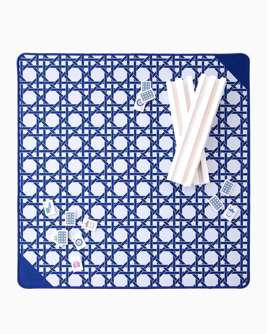 Cobalt Weave Mahjong Mat – 33×33 Inch Mahjong Game Mat