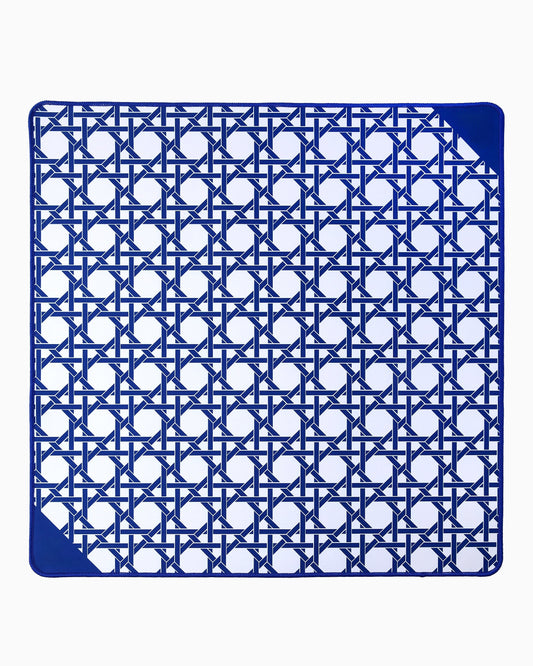 Cobalt Weave Mahjong Mat – 33×33 Inch Mahjong Game Mat