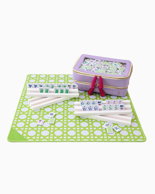 Lime Weave Mahjong Mat – 33×33 Inch Mahjong Game Mat