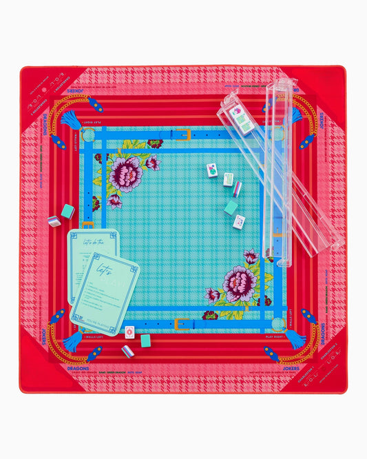 Rouge Riviera Mahjong Mat – 33×33 Inch Mahjong Game Mat