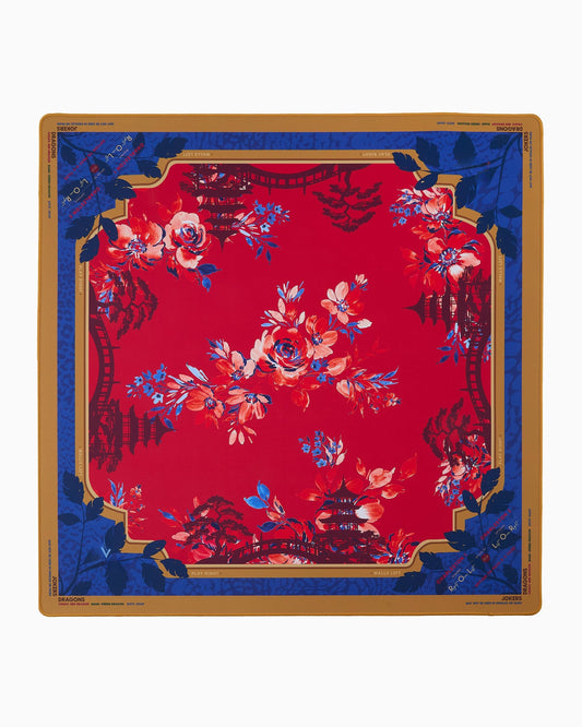 Crimson Dynasty Mahjong Mat – 33×33 Inch Mahjong Game Mat