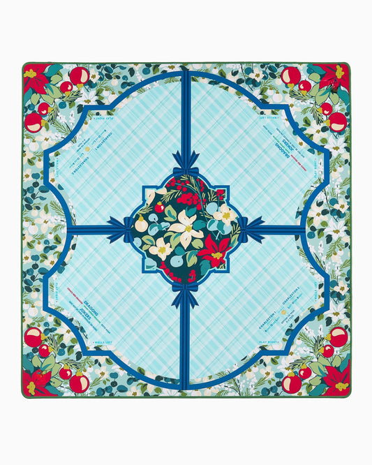 Winterberry Tartan Mahjong Mat – 33×33 Inch Mahjong Game Mat